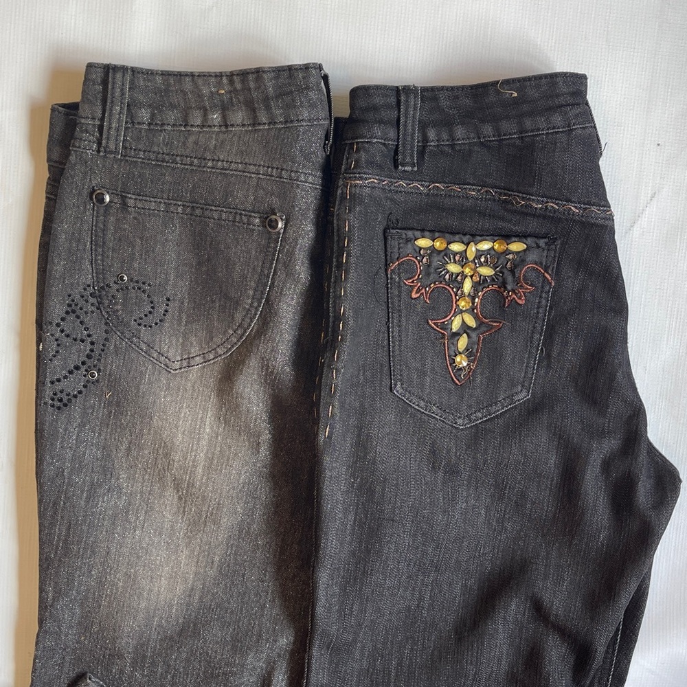 Two Pair of Magnet Embellished Jeans
Size 10